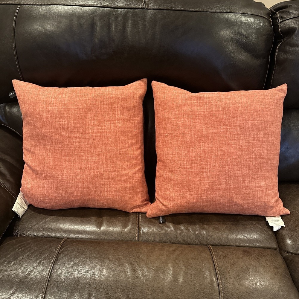 Throw Pillows Orange Rust by Rodeo Home 20" Square Feather Filled Set Of 2